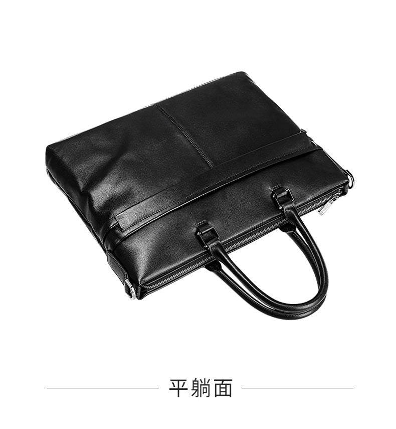 Men's Handbag Genuine Cowhide Leather Computer Bag Business Large Capacity Briefcase Crossbody Bag