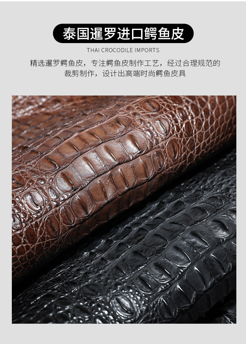 Siamese Crocodile Skin Men's Belt Genuine Leather Dragon with Smooth Buckle Fashion Casual Business Belt