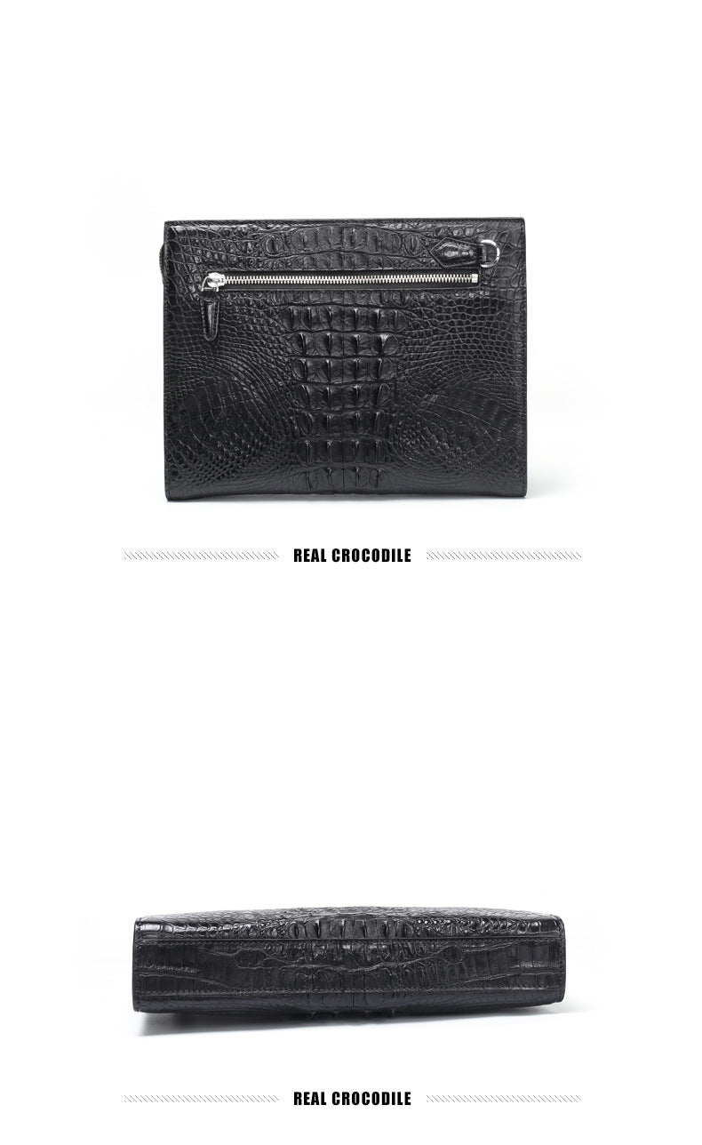 New type crocodile belly skin genuine leather men's handbag casual business large capacity card holder men's bag