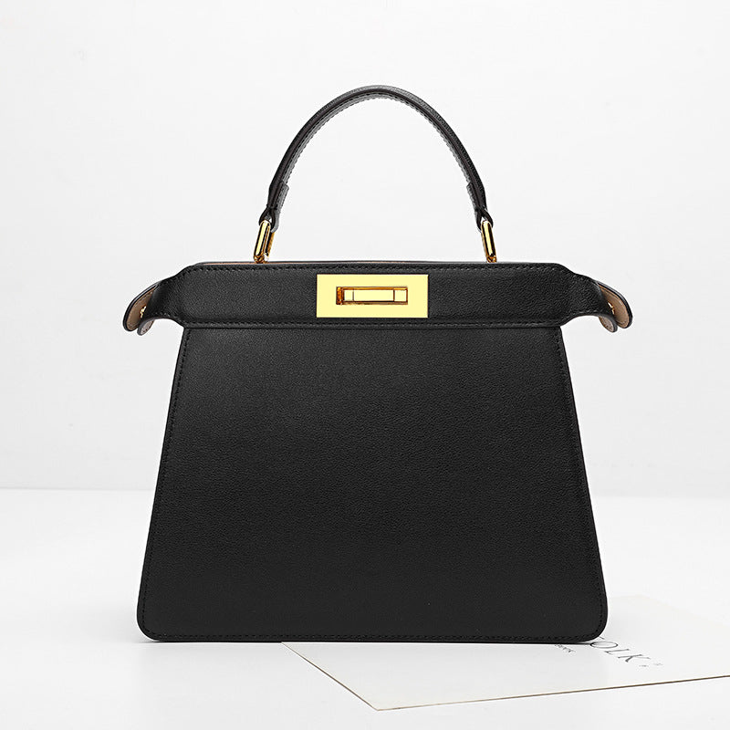 Women's Handbag Commuting Professional Wind Fashion Rock Single Shoulder Bag Genuine Leather Bag