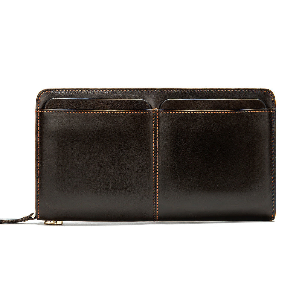 Men's long wallet cowhide clutch bag business wallet for men