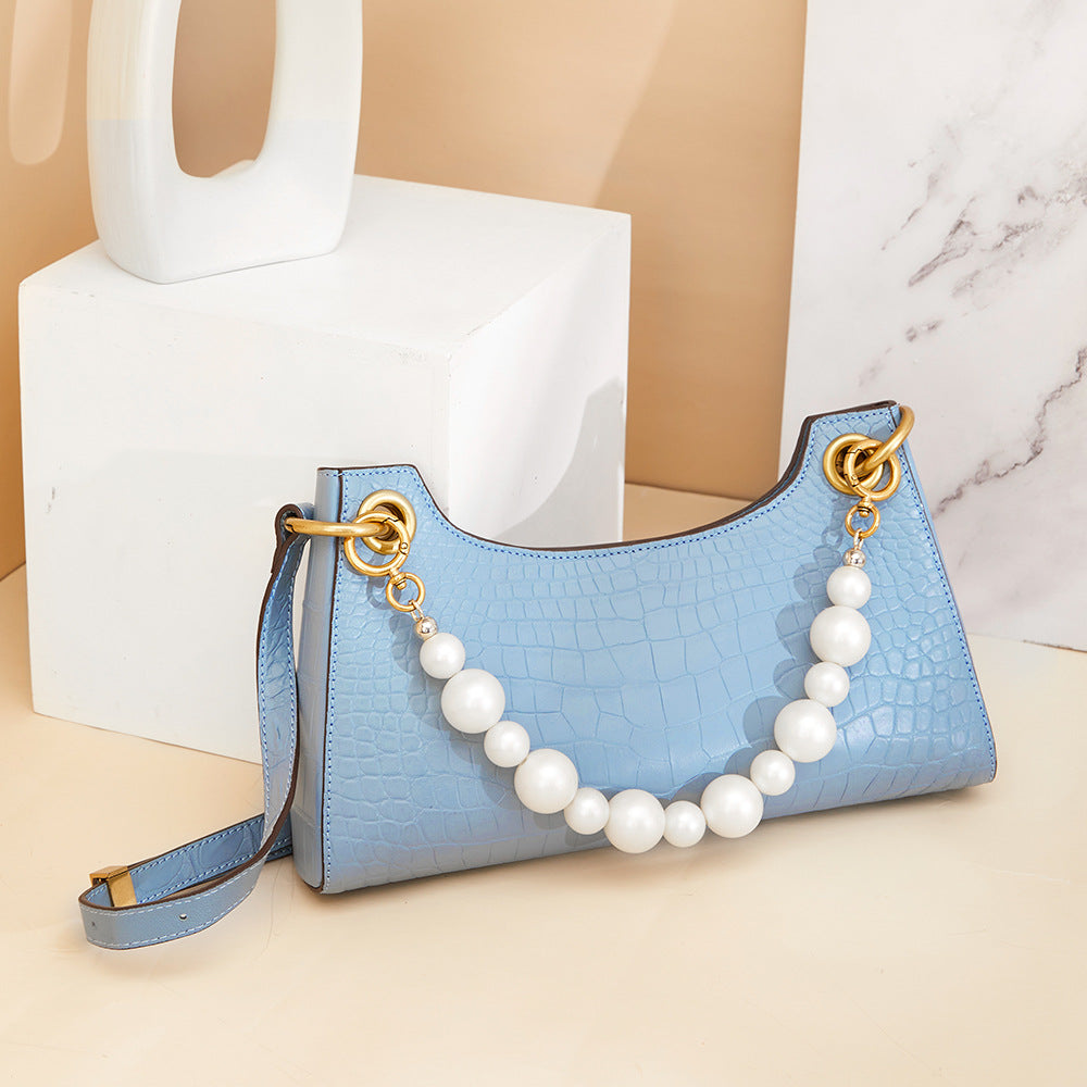 Crocodile leather women's bag genuine leather bag fashion trend armpit bag women's shoulder bag