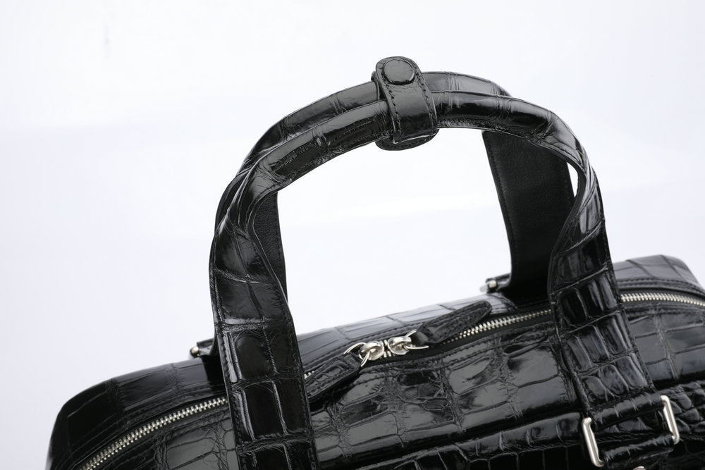 Crocodile Belly Skin Genuine Leather Men's Large Capacity Travel Bag Outdoor Camping Casual Handbag Luggage Bag Handbag