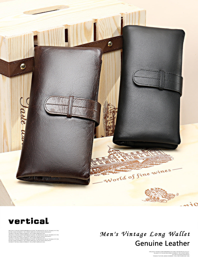 Men's Wallet RFID Coin Card Holder Retro Large Capacity Clutch Bag Men's Wallet