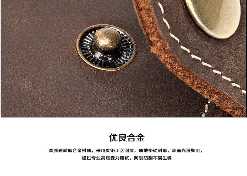 Men's long wallet cowhide genuine leather chain anti-theft clutch bag men's wallet