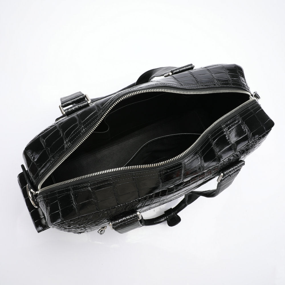 Crocodile Belly Skin Genuine Leather Men's Large Capacity Travel Bag Outdoor Camping Casual Handbag Luggage Bag Handbag