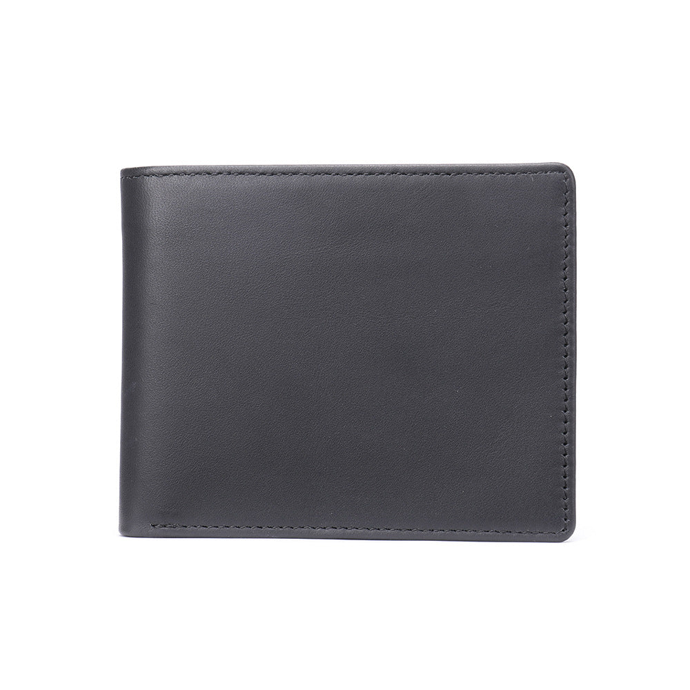 Men's short wallet cowhide retro anti-theft handmade men's wallet