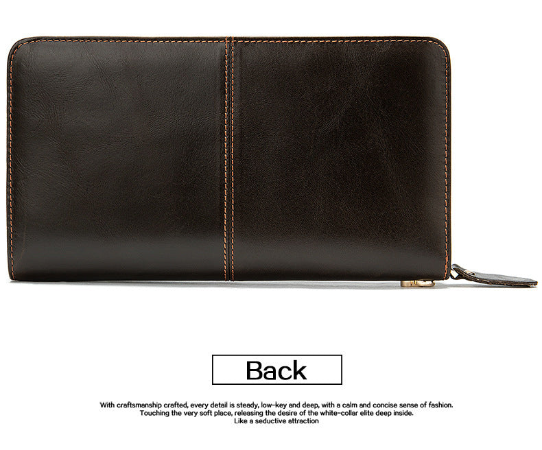 Men's long wallet cowhide clutch bag business wallet for men