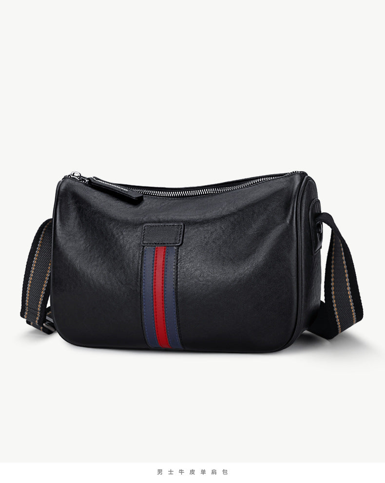 Men's Shoulder Bag Genuine Cowhide Leather Fashion Casual Commuting Crossbody Bag for Men