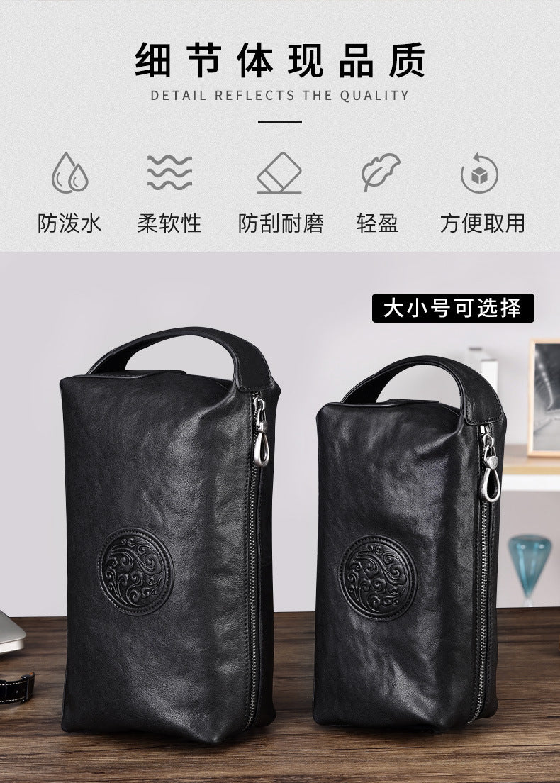 Men's Handbag Genuine Leather Cowhide Large Capacity Business High Quality Fashion Men's Bag