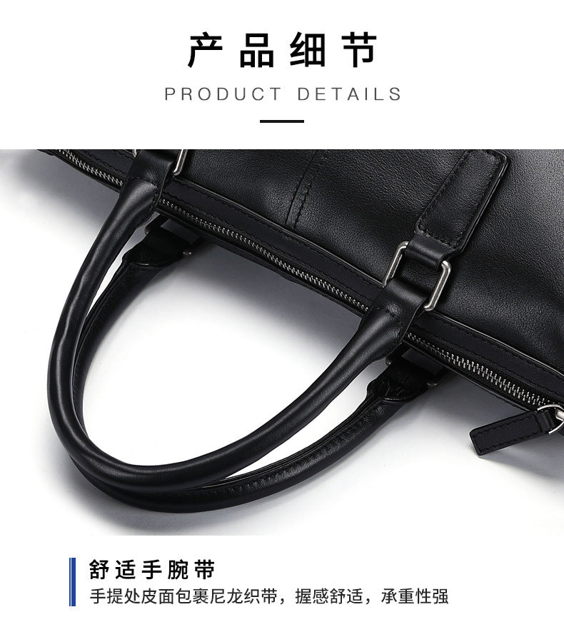 Men's handbag, handbag, genuine leather, cowhide, computer bag, business briefcase