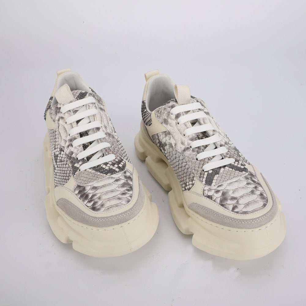Python Skin Men's Casual Shoes Fashion Platform Men Shoes