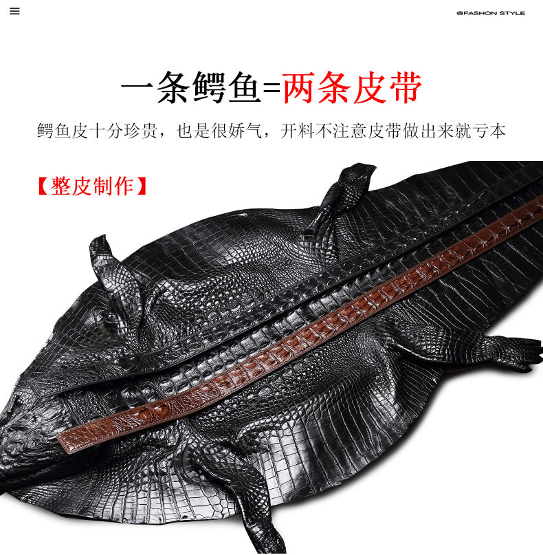 Men's Belt Crocodile Skin Genuine Leather Automatic Buckle Fashion Casual High Quality Men Belt