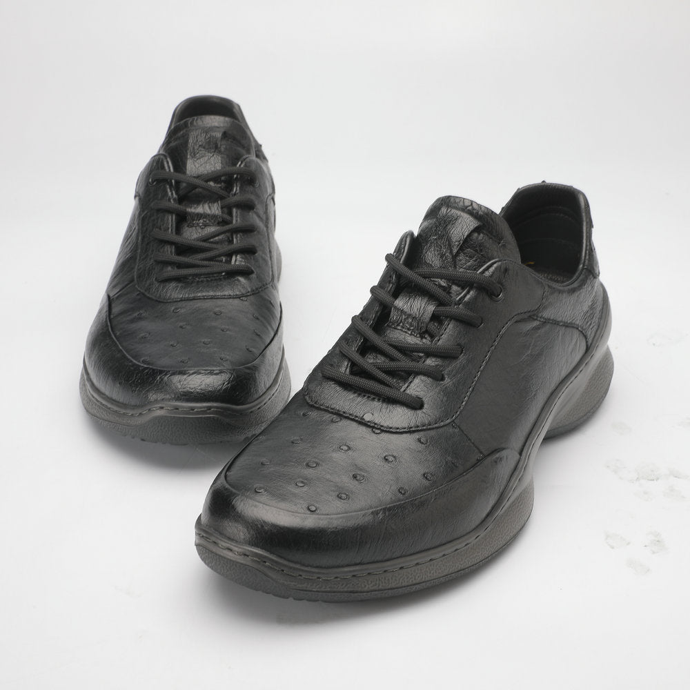 Ostrich skin genuine leather men's shoes rubber sole fashion business sports casual shoes men shoes