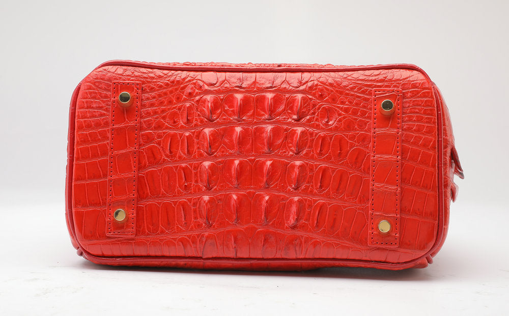 Women's Leather Tote Bag Siamese Crocodile Skin Large Capacity Genuine Leather Handbag