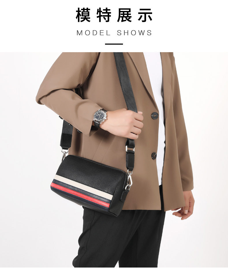 Men's Shoulder Bag Made of Cowhide Genuine Leather Large Capacity Business Casual Fashion Crossbody Bag
