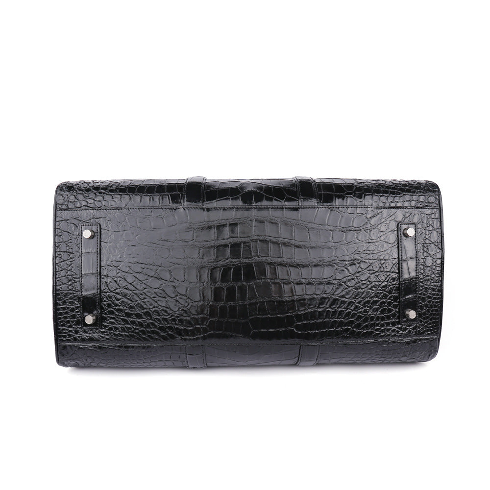 Ladies large capacity crocodile leather ladies bag genuine leather bag casual sports fitness Boston bag