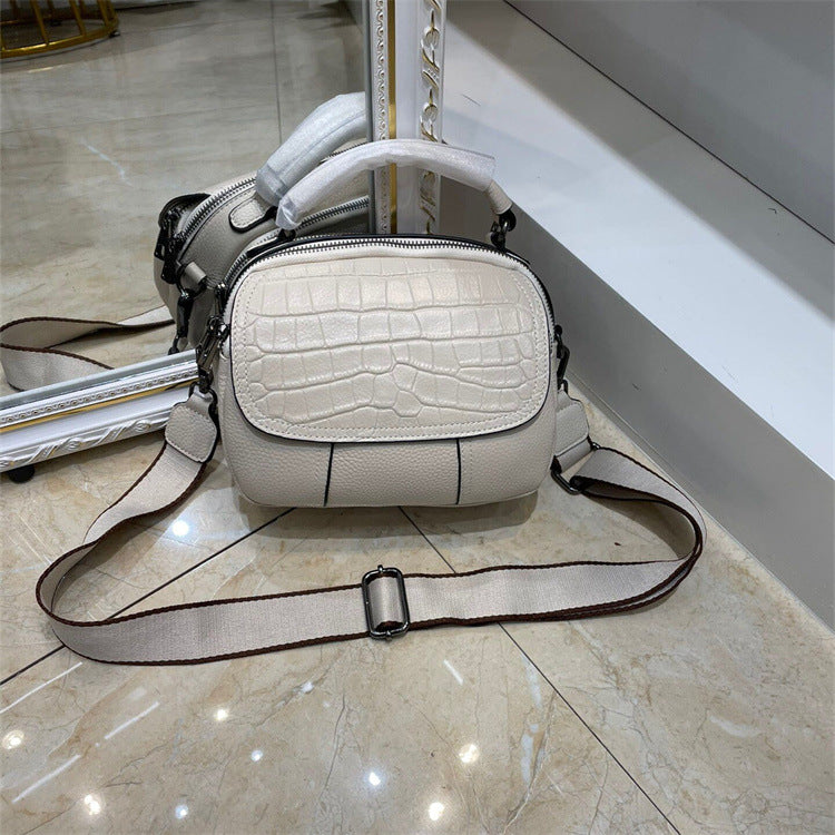 Genuine Leather Women's Shoulder Bag Cowhide Shoulder Bag Women's Bag Stylish Crossbody Bag