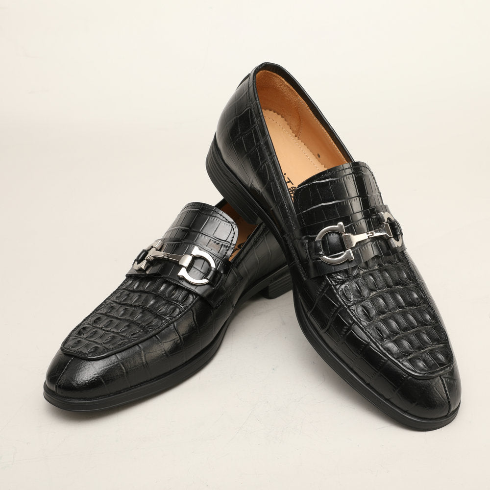 Crocodile skin genuine leather men's leather shoes moccasins fashion casual suit shoes