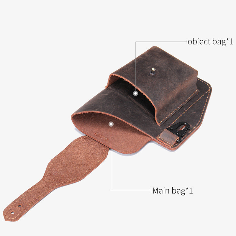 Men's waist bag cowhide sports lock bag for men