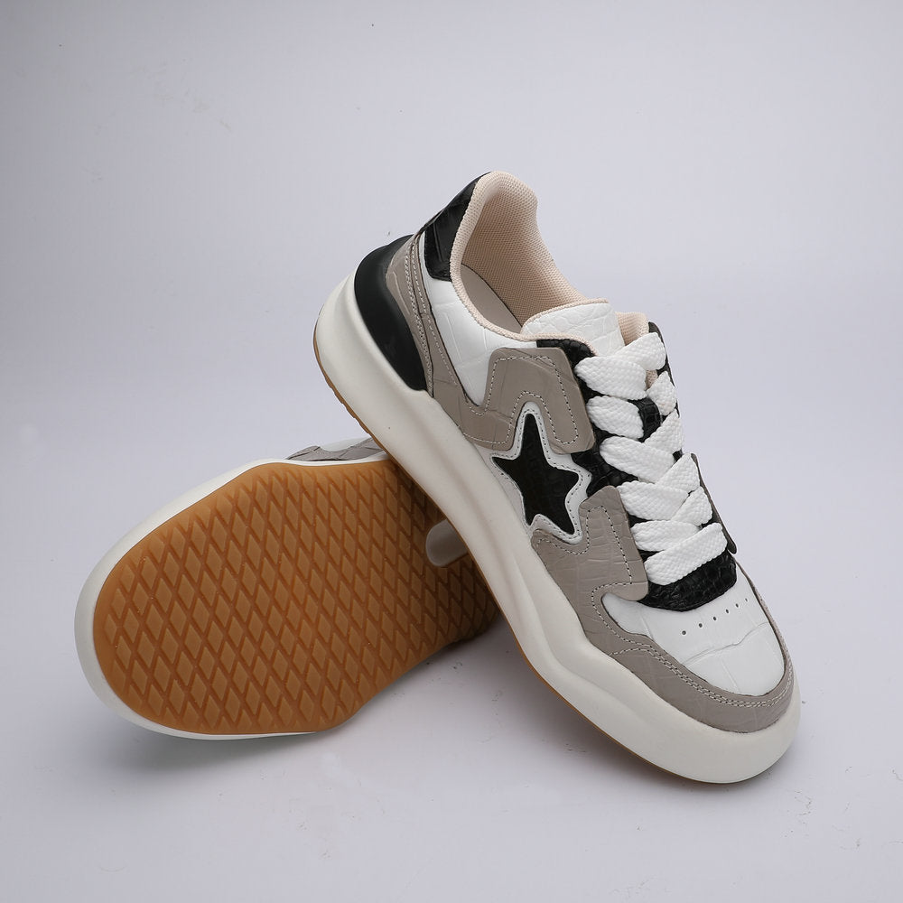 Men's Crocodile Belly Skin Casual Shoes, Genuine Leather, Fashion, Thick Sole, Anti-Slip Sneakers, Men's Sports Shoes