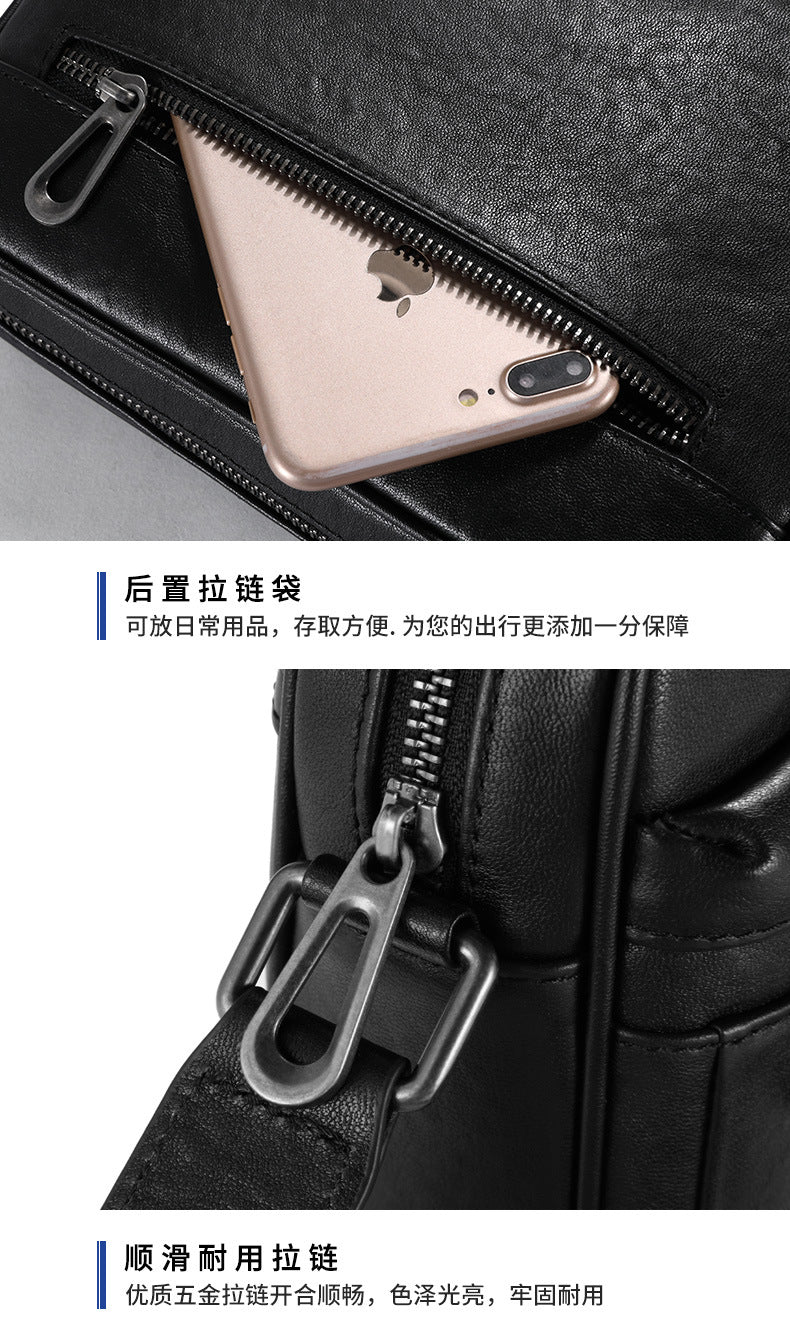 Men's Crossbody Bag Genuine Leather Cowhide Fashion Business Casual Shoulder Bag