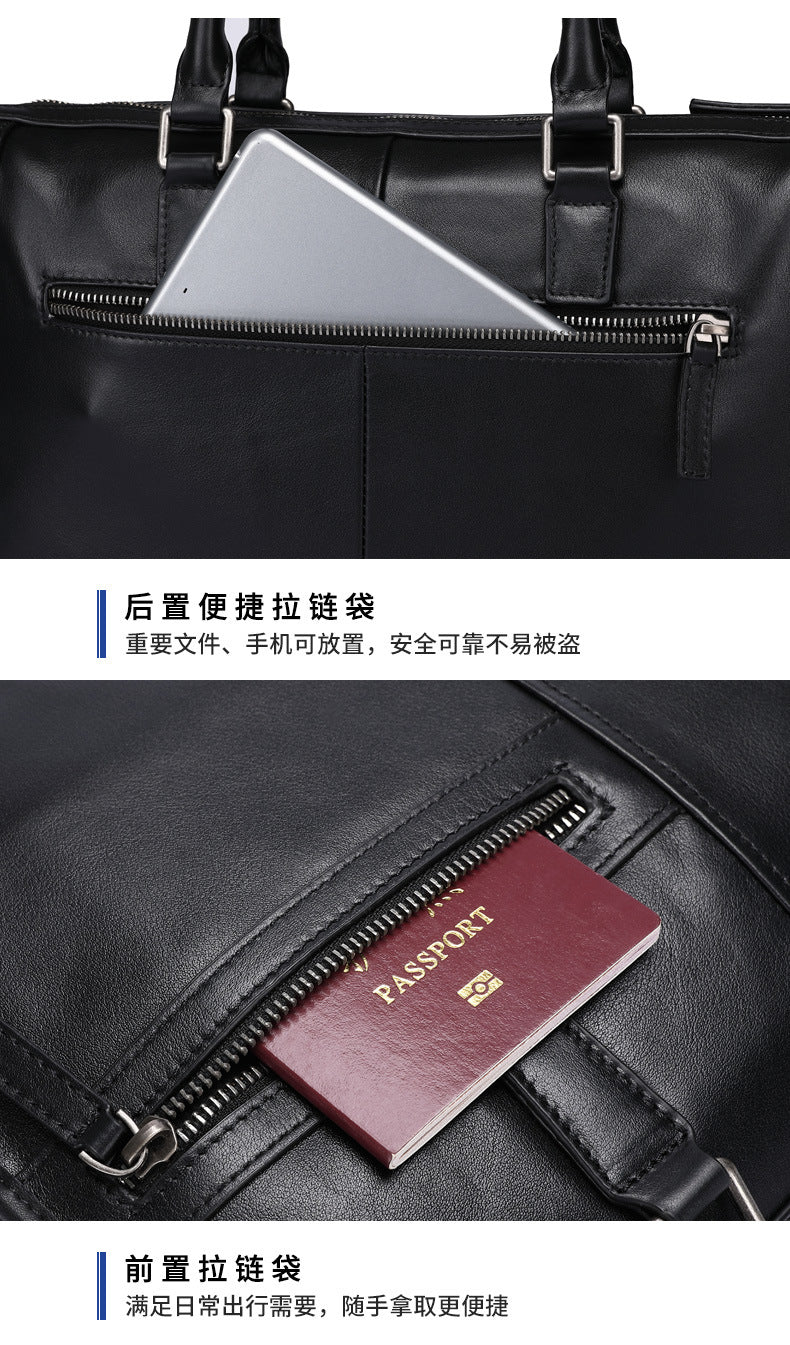 Men's handbag, handbag, genuine leather, cowhide, computer bag, business briefcase