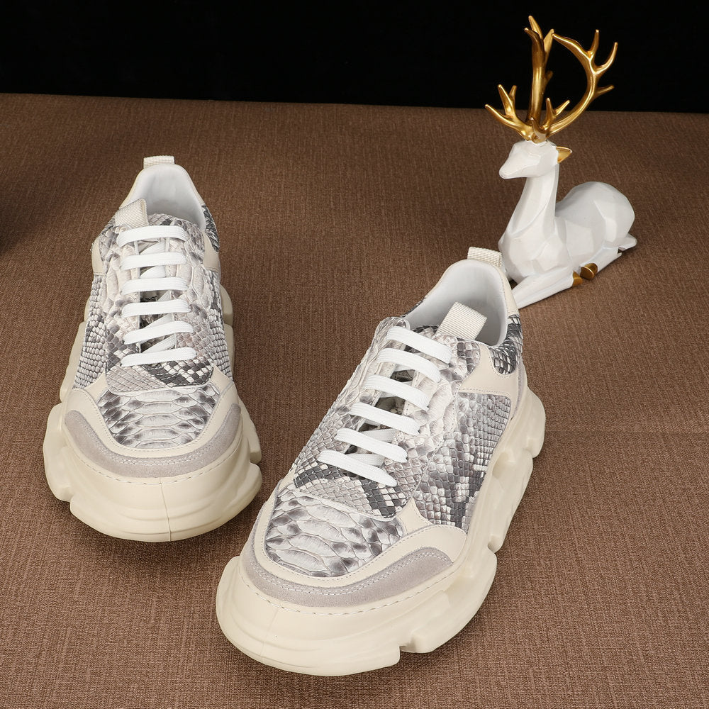 Python Skin Men's Casual Shoes Fashion Platform Men Shoes