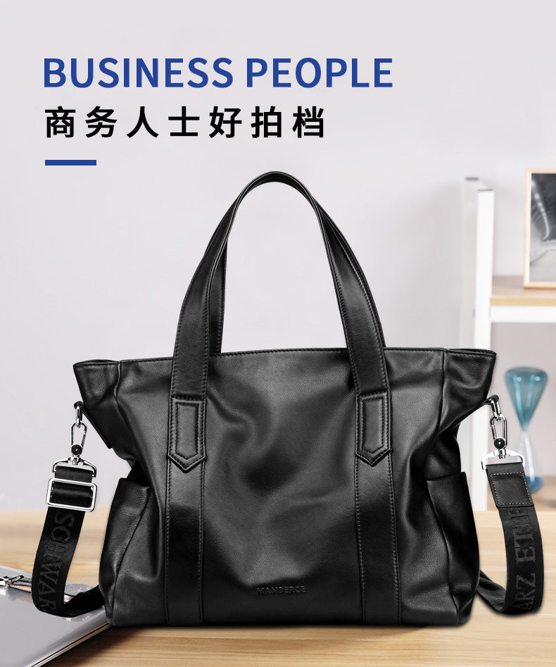Men's handbag cowhide genuine leather Korean business briefcase computer bag