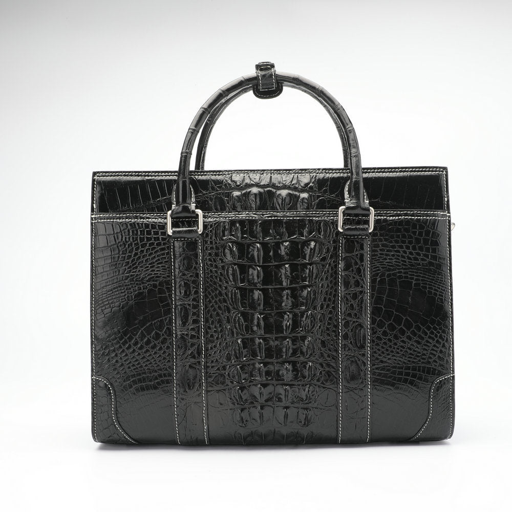 Men's briefcase Genuine crocodile leather handbag Business travel bag Office bag File bag Handbag