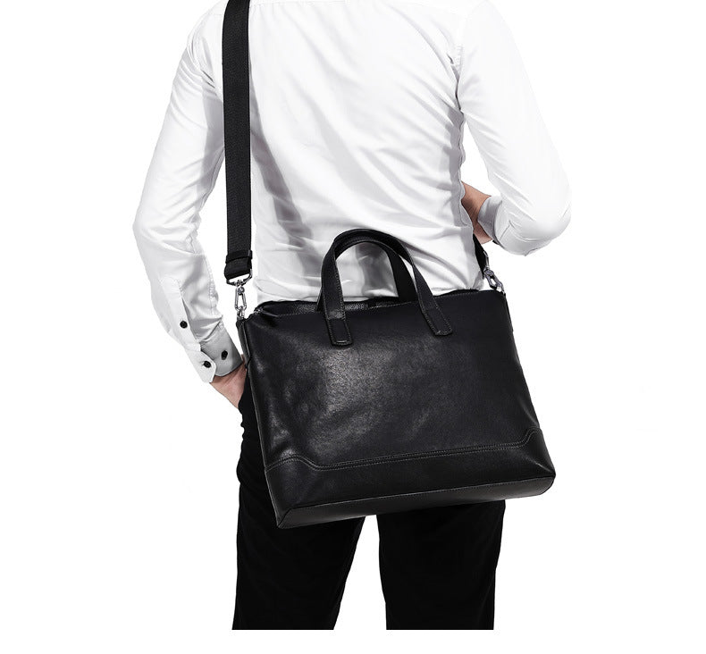 Men's handbag, genuine cowhide leather handbag, computer bag, high quality business briefcase