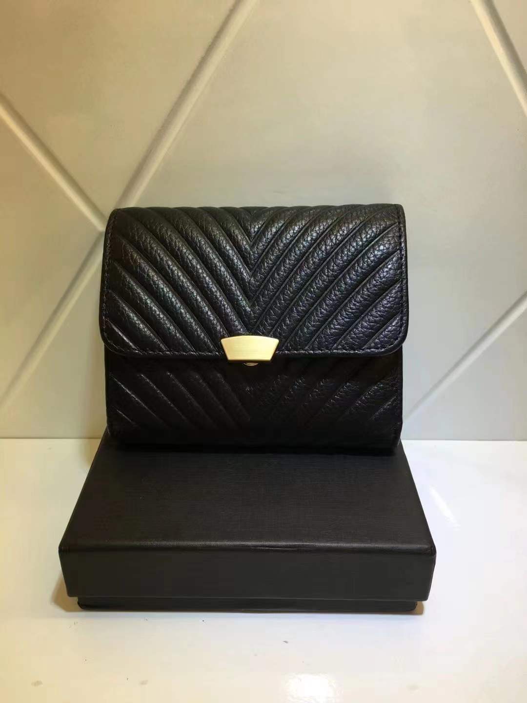 Women's cowhide tri-fold wallet short wallet genuine leather women's coin purse wallet trendy