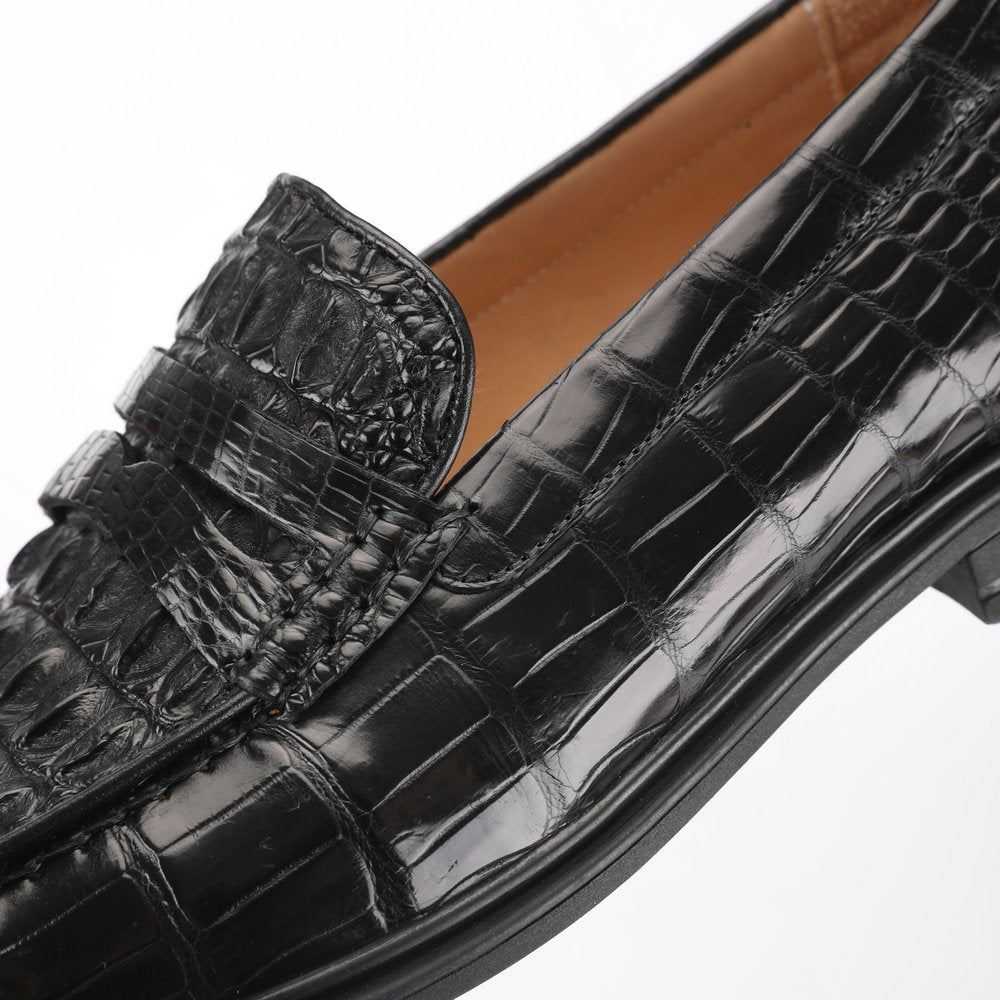 Crocodile Skin Genuine Leather Men's Leather Shoes Rubber Sole Moccasins Formal Business Casual Men's Shoes