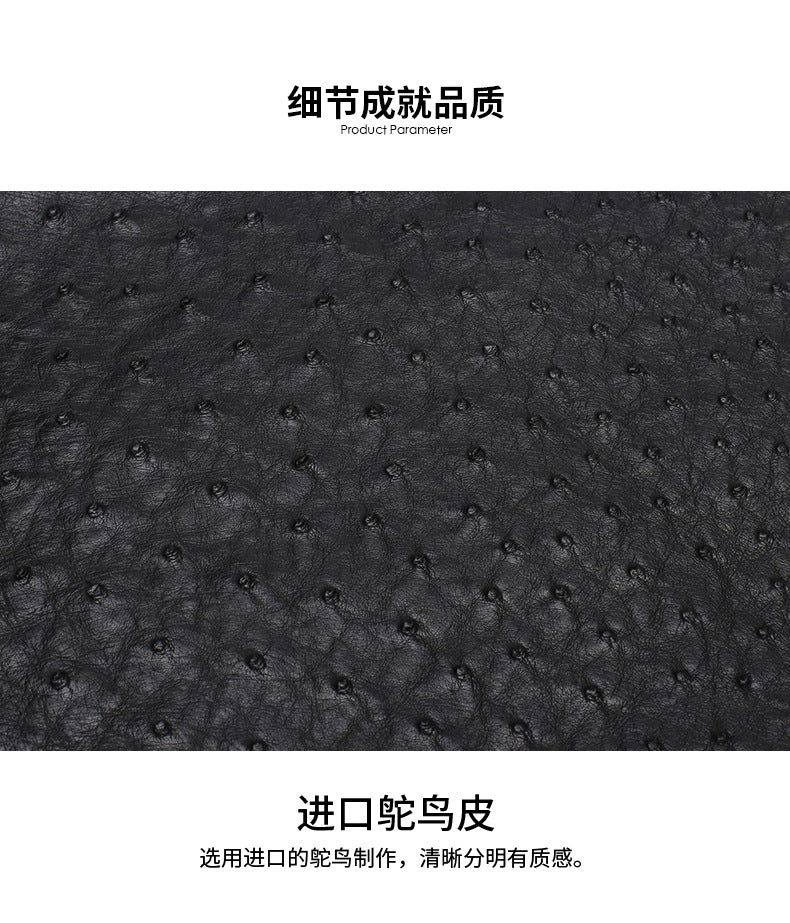 Width 3.8cm Ostrich Skin Genuine Leather Men's Belt Casual Plate Buckle Needle Buckle Men Belt No Buckle