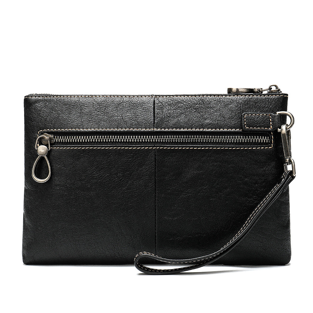 Men's Clutch Bag, Cowhide Genuine Leather, Large Capacity, Retro Fashion, Men's Handbag