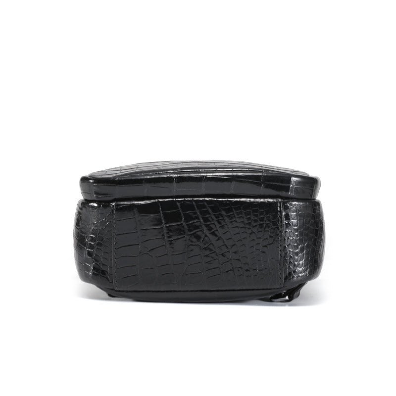 New Thai Siamese Crocodile Skin Men's Bust Bag Genuine Leather High Quality Casual Fashion Crossbody Shoulder Bag