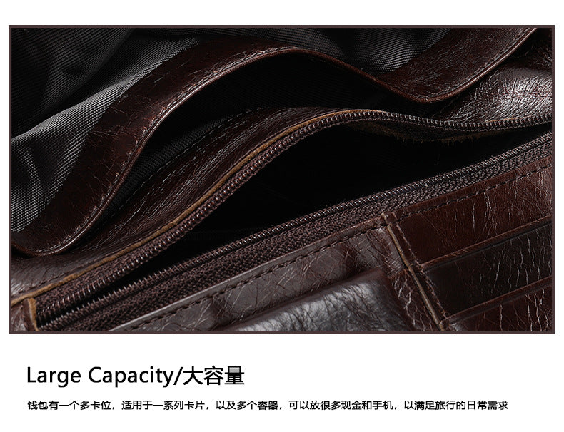 Men's Wallet RFID Coin Card Holder Retro Large Capacity Clutch Bag Men's Wallet