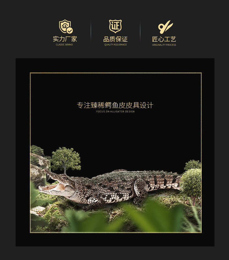 Crocodile bone skin bust bag genuine leather men's bag casual luxury crossbody bag