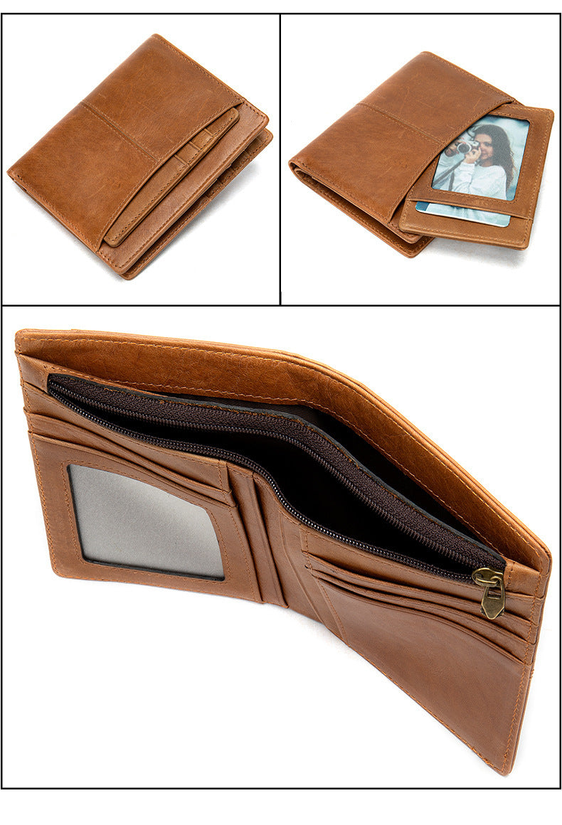 Men's Wallet Cow Leather Genuine Leather Separable Men's Wallet Card Bag