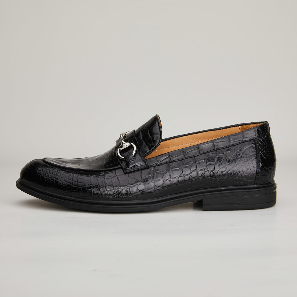Crocodile Belly Skin Genuine Leather Men's Leather Shoes Rubber Sole Moccasins Fashion Casual Business Shoes