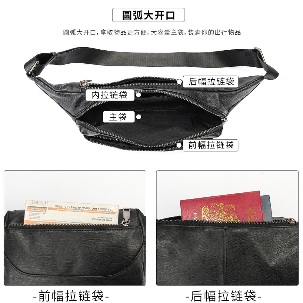 Men's Waist Bag Sports Fashion Casual Commuting Bust Bag Shoulder Bag
