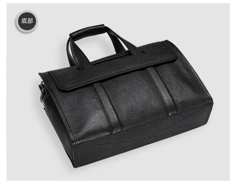 Men's Briefcase Genuine Cowhide Leather Computer Bag Business Large Capacity Handbag Crossbody Bag