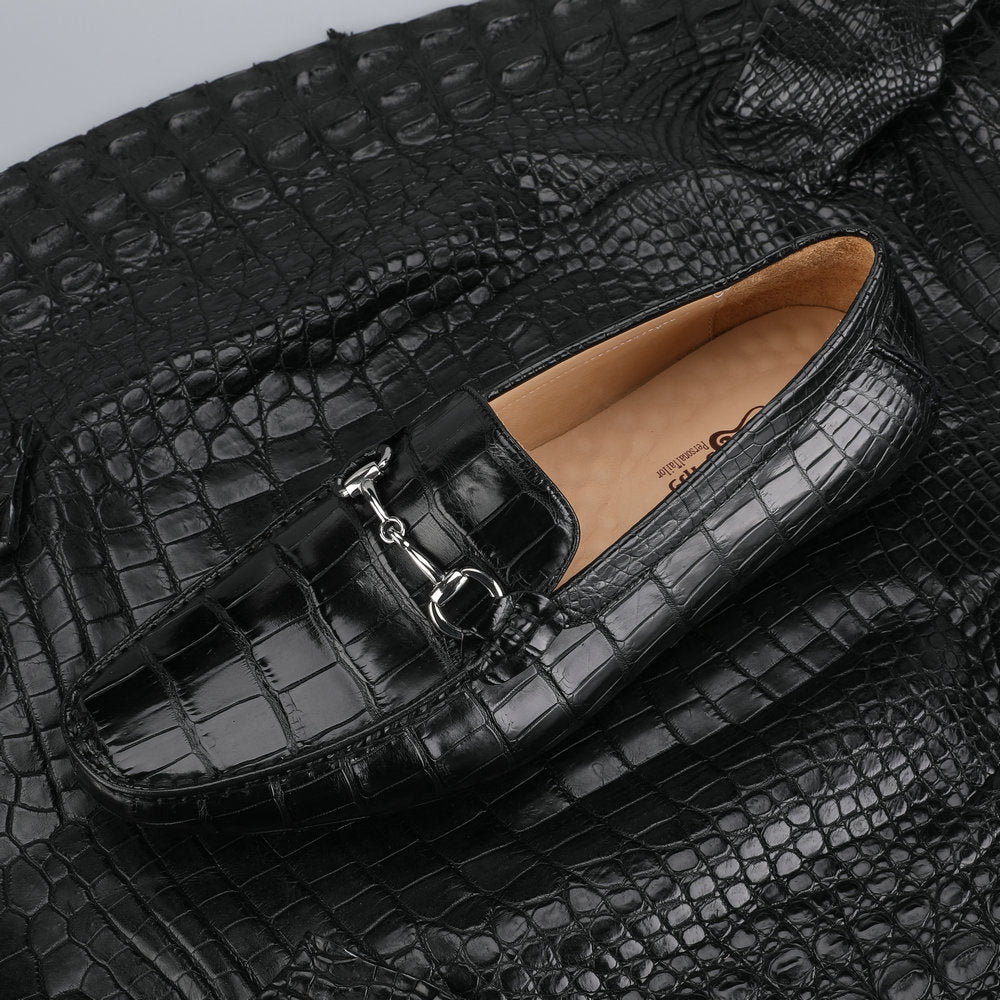 Crocodile Skin Men's Leather Shoes Genuine Leather Moccasins Fashion Casual Men's Shoes
