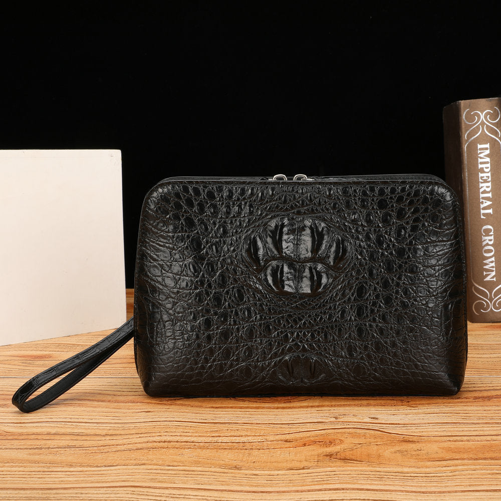 Crocodile bone skin men's handbag genuine leather business casual men's bag