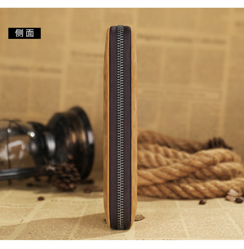 Men's long wallet wrist bag made of genuine cowhide leather high quality clutch bag men's wallet
