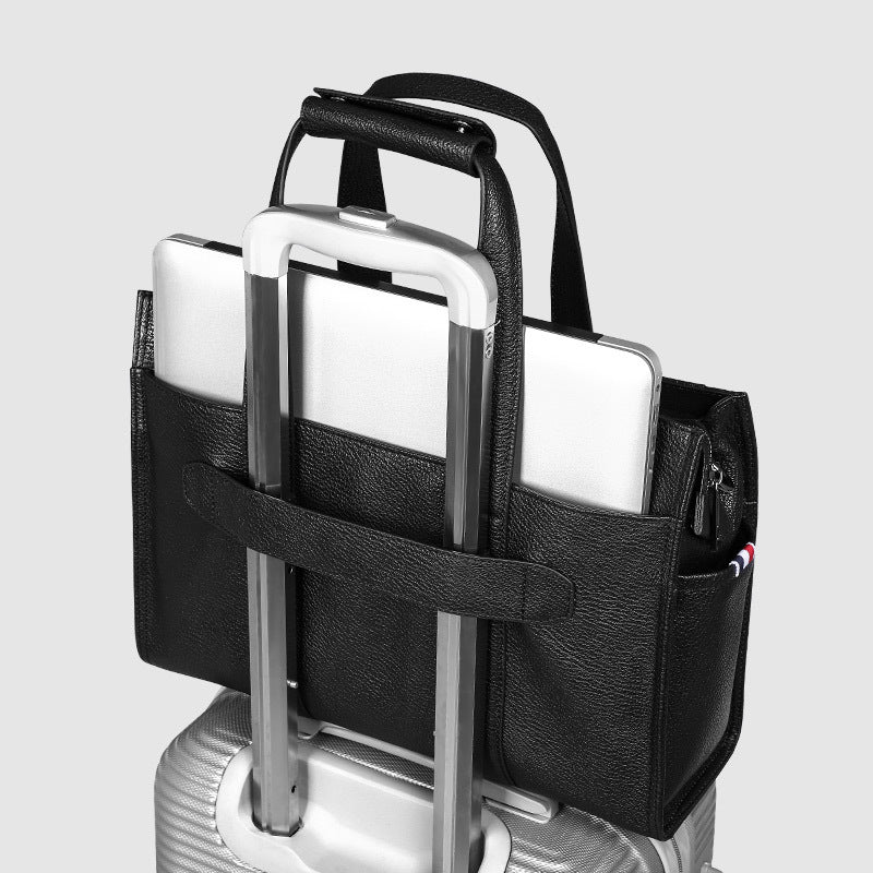 Men's Briefcase Genuine Cowhide Leather Computer Bag Business Large Capacity Handbag Crossbody Bag