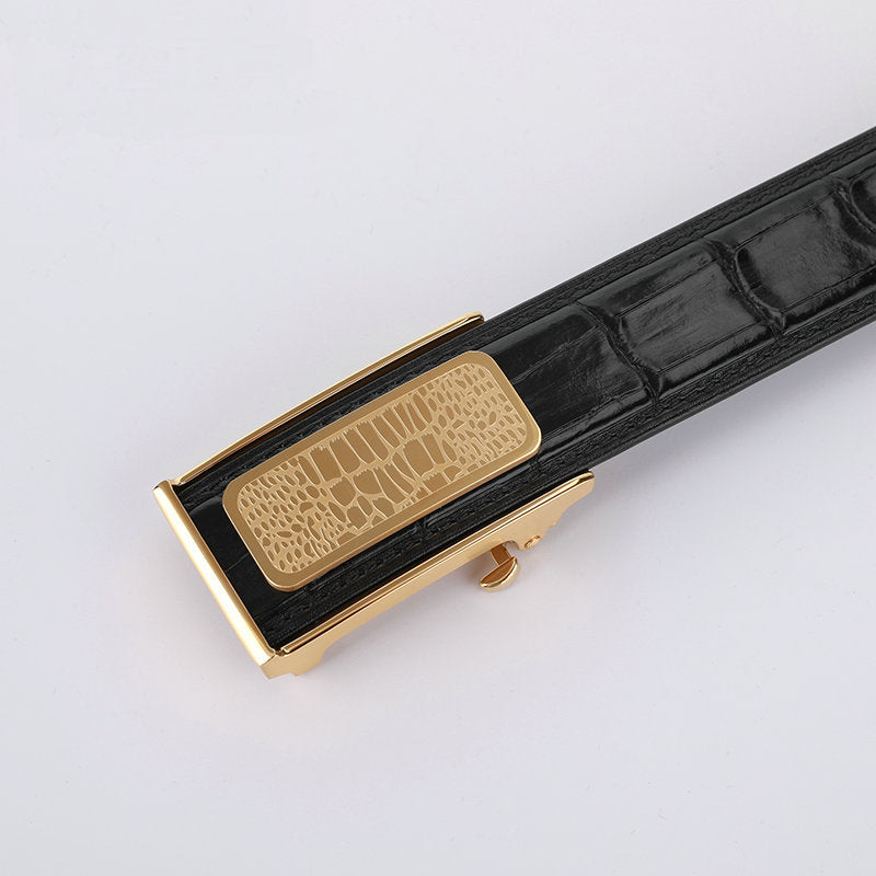 Siamese Crocodile Skin Men's Belt Automatic Buckle Business Casual Genuine Leather Belt