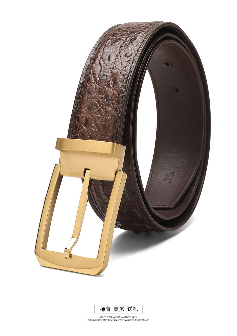 Siamese Crocodile Skin Men's Belt Genuine Leather Business Casual Width 3.8cm Men's Belt