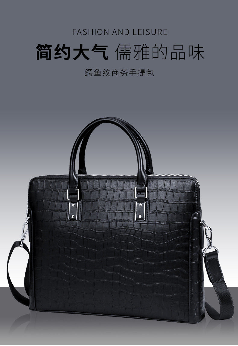 Men's Handbag Fashion Shoulder Bag Genuine Cowhide Leather Computer Bag Business Large Capacity Crossbody Briefcase