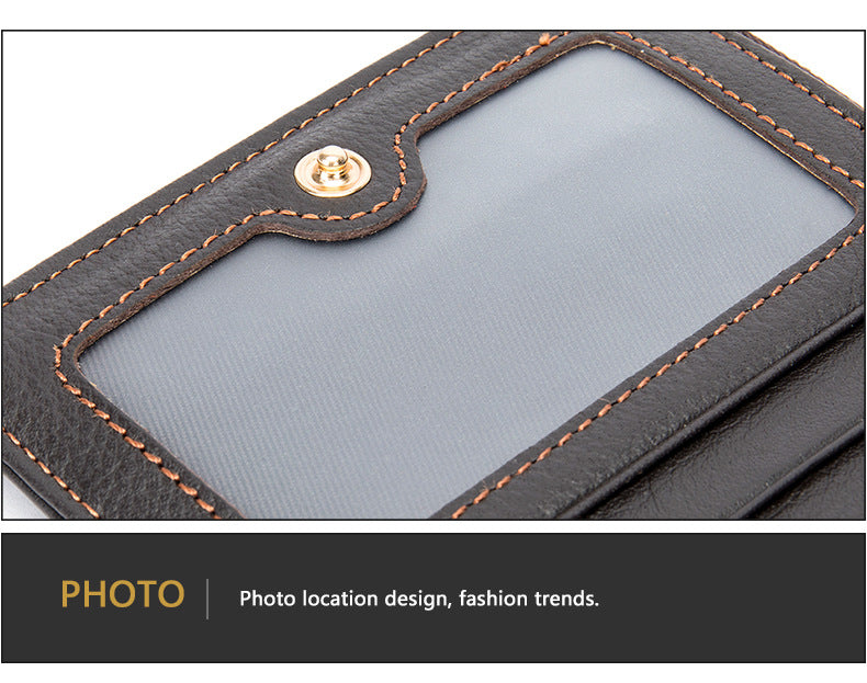 Men's long wallet made of genuine cowhide leather large capacity clutch bag Korean fashion unique zipper men's wallet